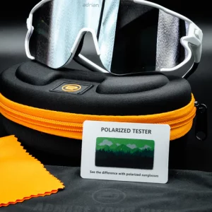 Adrian Cyclonix TR90 Lunettes de soleil polarisées coupe-vent pour cyclisme Verres résistants aux chocs