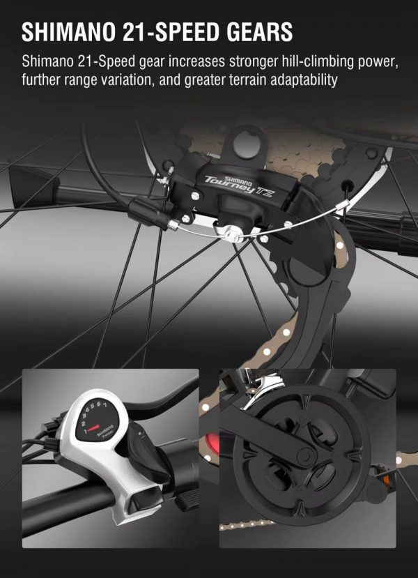 Vélo Électrique C29 de 750W et 29 Pouces, Batterie de 48V et 15Ah, Autonomie de 50km, Vitesse Maximale de 50 km/h, avec Arrière T1 - Image 3