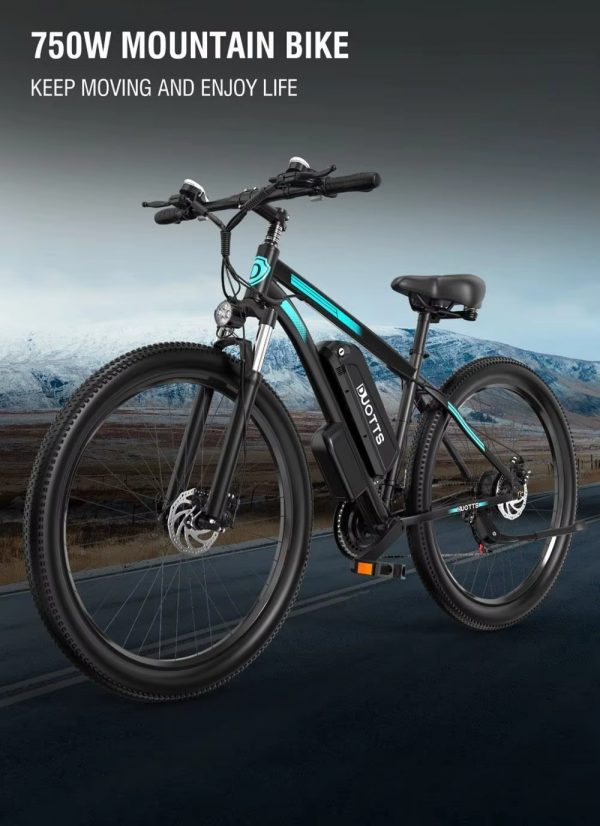 Vélo Électrique C29 de 750W et 29 Pouces, Batterie de 48V et 15Ah, Autonomie de 50km, Vitesse Maximale de 50 km/h, avec Arrière T1