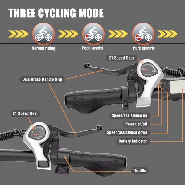Vélo Électrique C29 de 750W et 29 Pouces, Batterie de 48V et 15Ah, Autonomie de 50km, Vitesse Maximale de 50 km/h, avec Arrière T1 - Image 8